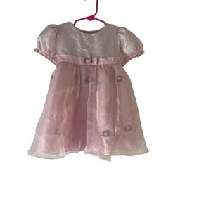 B. T. Kids Vintage 90s Baby Girls Size 24 Months 2 Yr Pink Floral Tule Dress
